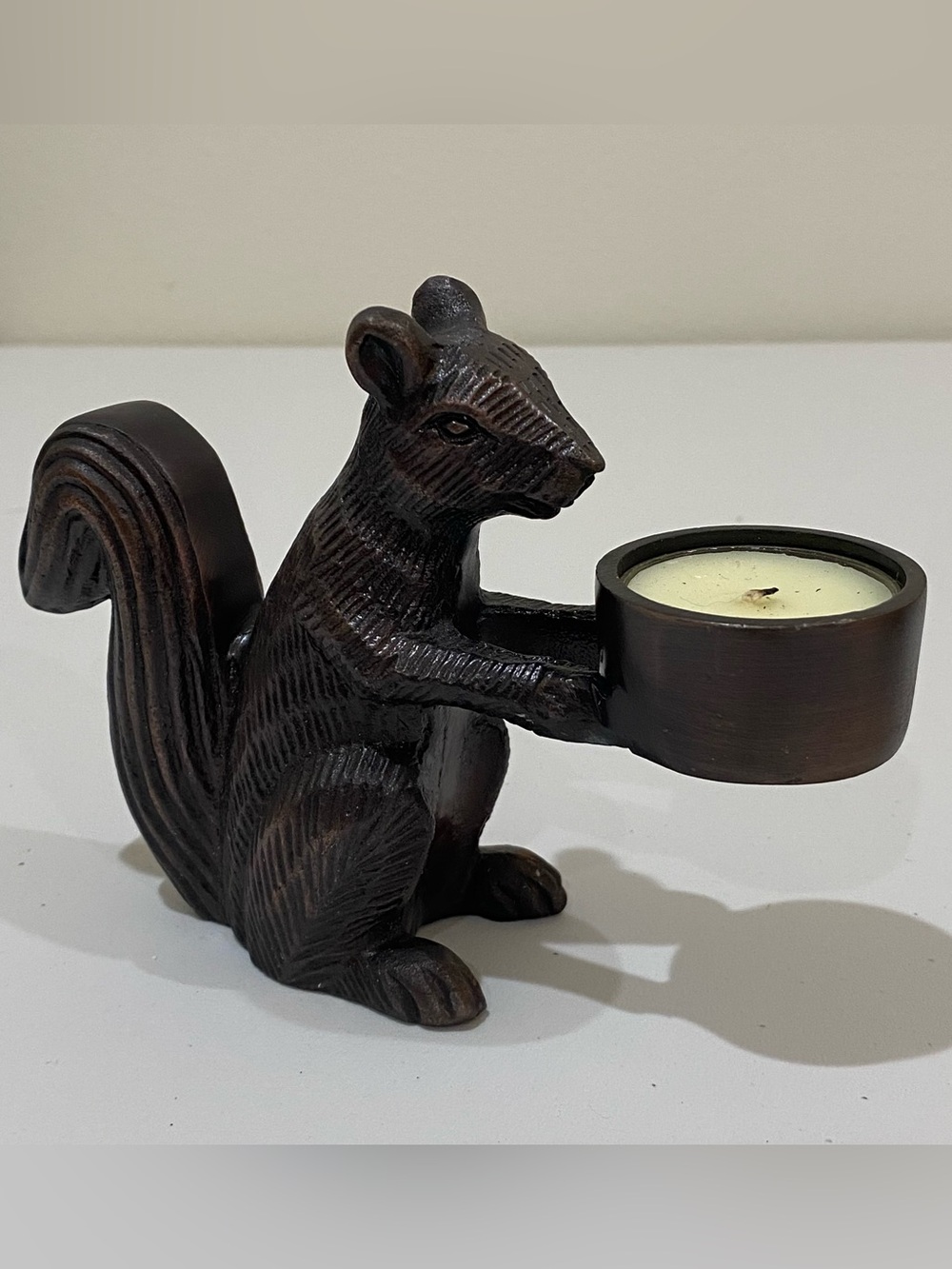 Vtg Crate & Barrel Metal Squirrel Votive Candle Holder 467-041 Made In India